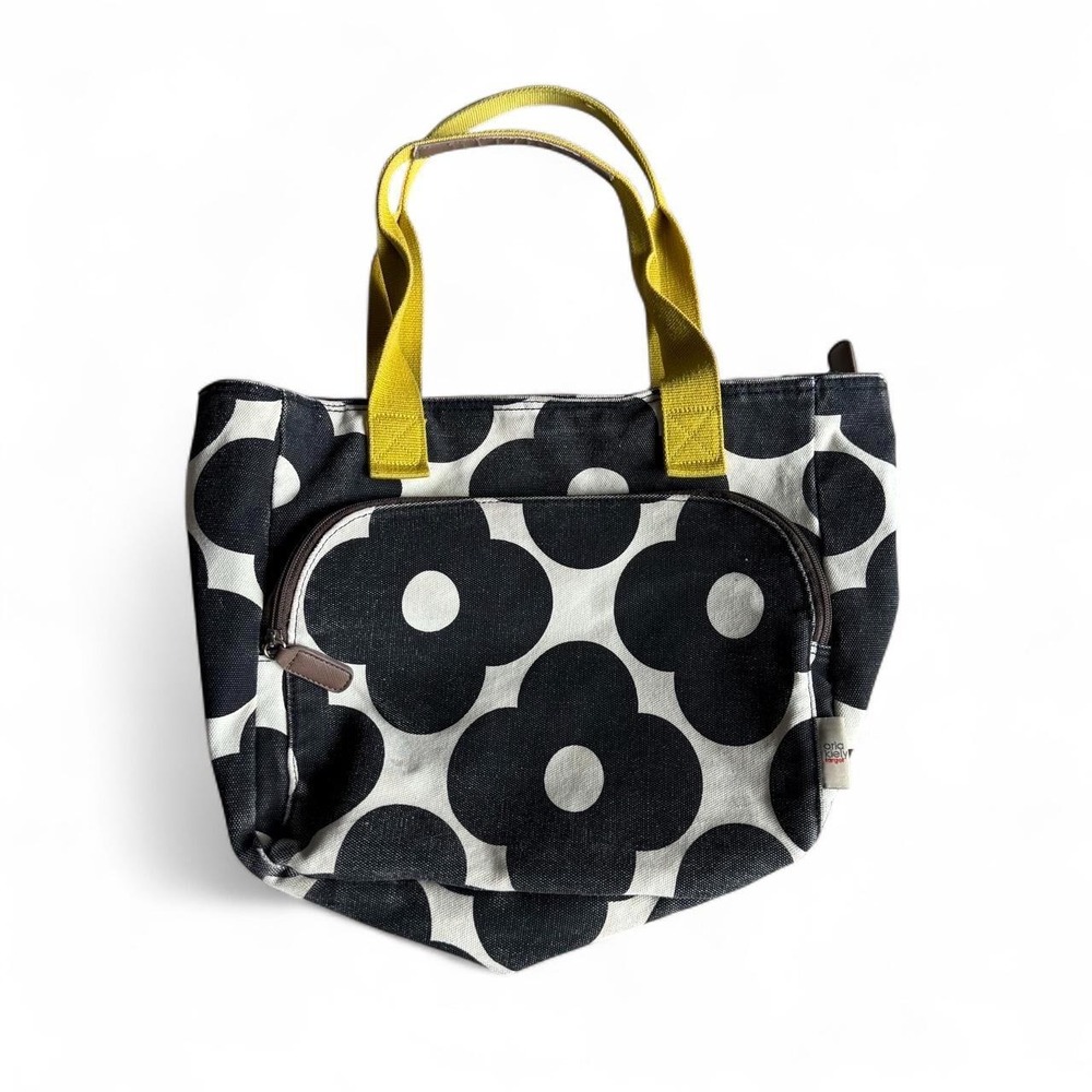 White / Black Floral Canvas Tote Bag Orla Kelly for Target